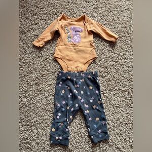 Pekkle Baby 2-Piece Outfit 3M Koala Bodysuit & Floral Pants